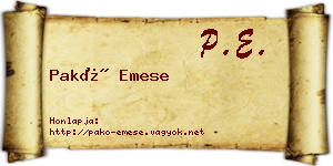 Pakó Emese névjegykártya